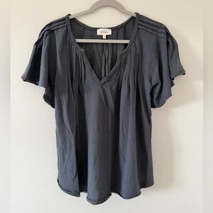 Bohme V-neck Flutter Charcoal Flowy Short sleeve size small